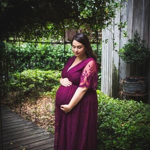 Beautiful Pinkblush burgundy Maternity dress